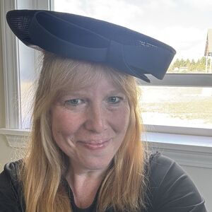 VTG Best & Cc 5th Ave NY Navy Blue Straw Pillbox Hat Large Bow Mid Century 50s